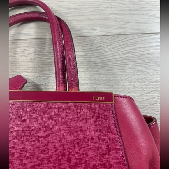 Fendi Medium 2Jours Fuchsia Pink Leather Satchel Tote - Picture 6 of 16